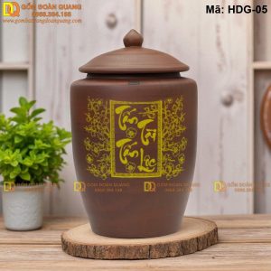 Thùng gốm đựng gạo bền chắc, phù hợp mọi không gian bếp mã HDG-05